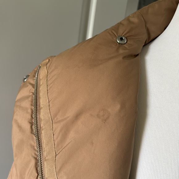 Theory Offset Down Puffer Coat Jacket Pecan Sz P - Picture 9 of 15